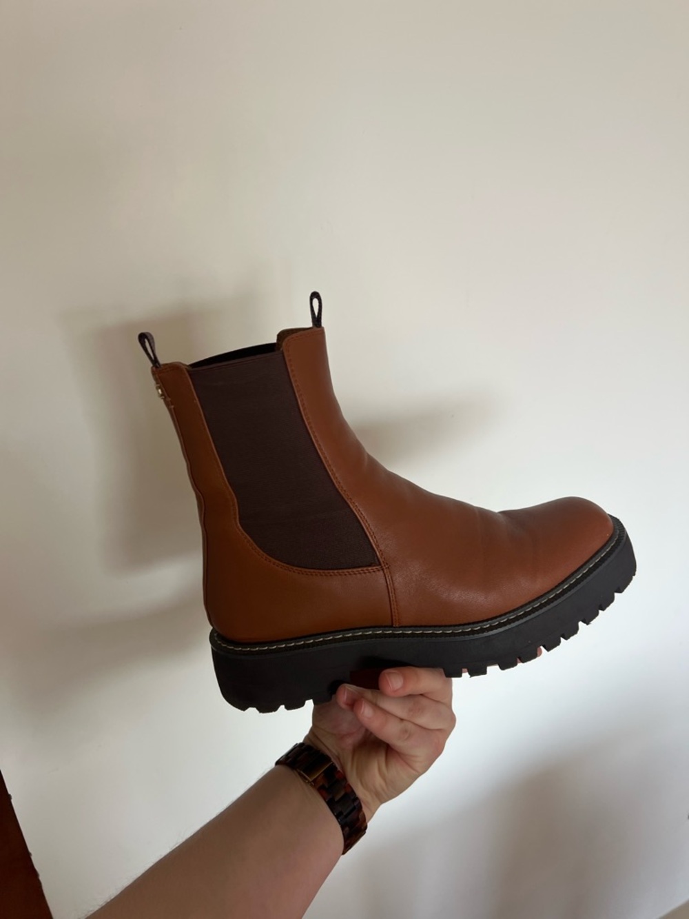 Sam Edelman Women's Brown Chelsea Lug Ankle Boot